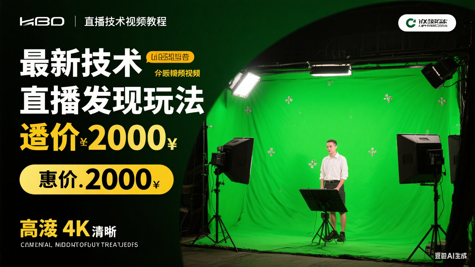 最新绿幕直播技术视频教程，绿幕直播变现玩法（原价2000）