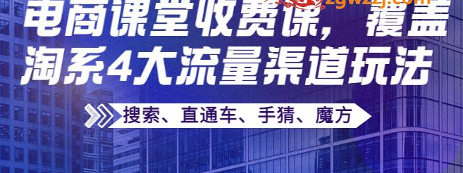 某电商课堂收费课，覆盖淘系4大流量渠道玩法【搜索、直通车、手猜、魔方】