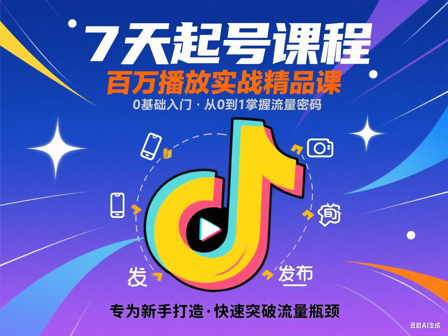 0基础抖音新手7天起号课程百万播放实战精品课