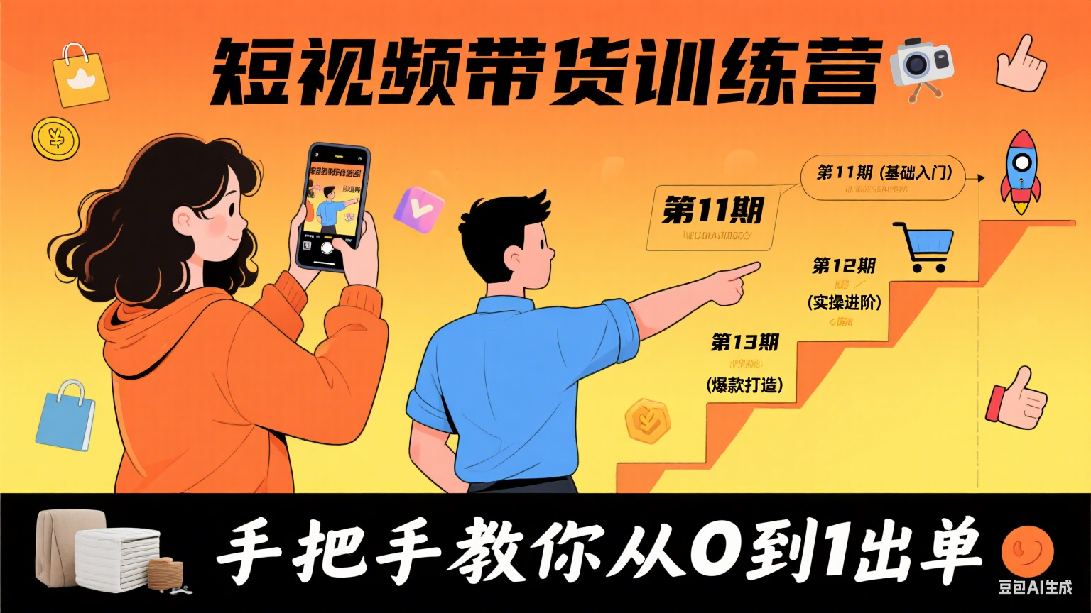 短视频带货训练营（第11+12期+13期），手把手教你短视频带货